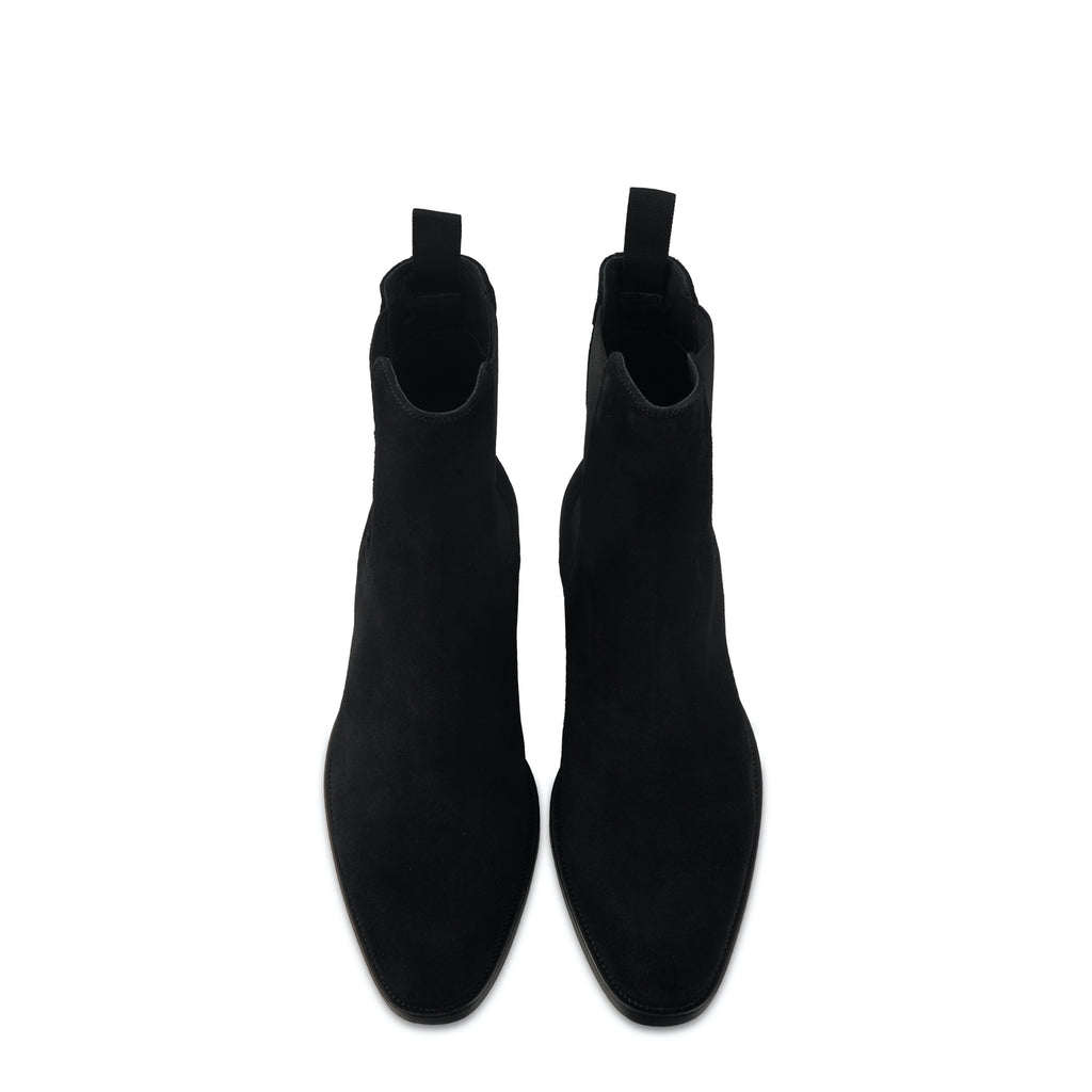 Unknown Articles Black Suede Chelsea Boot top view