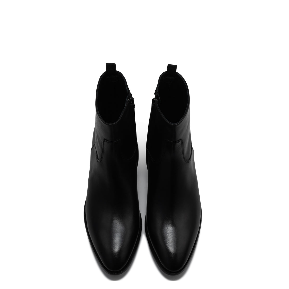 Slim Zipper Boot – Black Leather