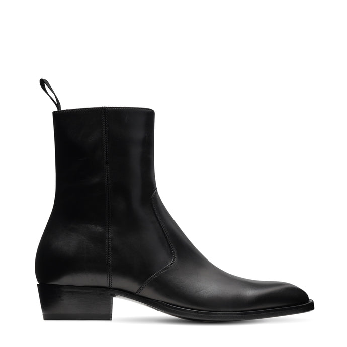Unknown Articles Black Leather Zipper boot exterior profile 