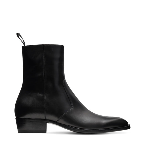 Zipper Boot – Black Leather